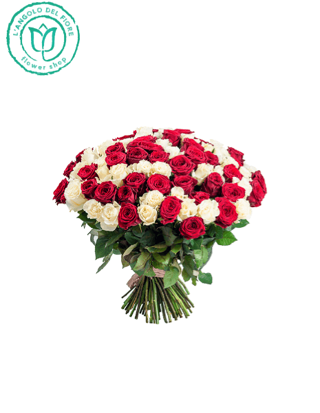 Sweet Roses - mix di rose 7 rosse e 6 bianche